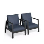 Set of 2 28 All-Weather Aluminum Patio Armchairs with Thick Cushions