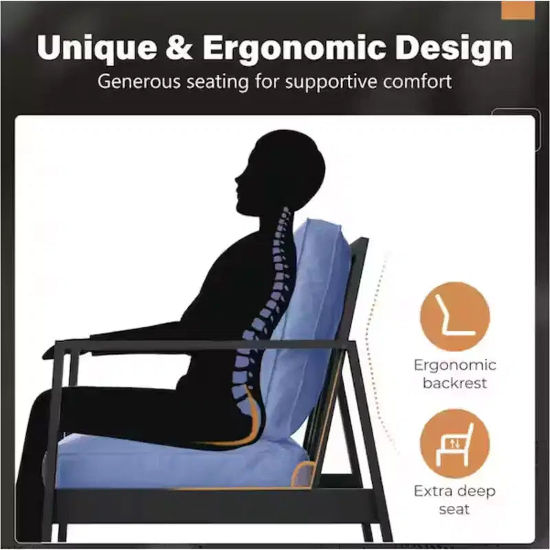 Set of 2 28 All-Weather Aluminum Patio Armchairs with Thick Cushions