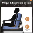 Set of 2 28 All-Weather Aluminum Patio Armchairs with Thick Cushions