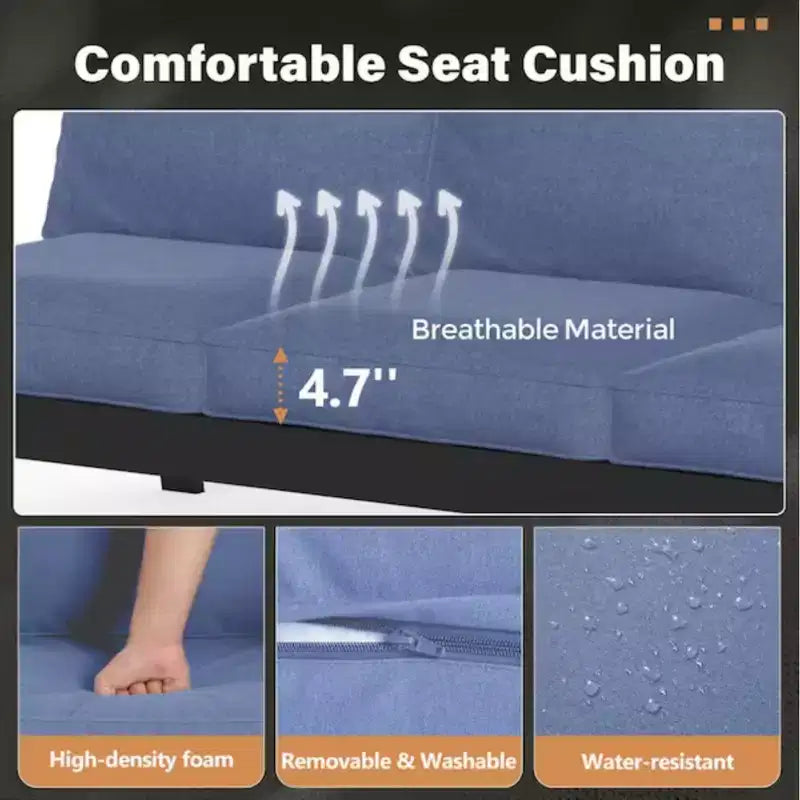 Set of 2 28 All-Weather Aluminum Patio Armchairs with Thick Cushions