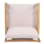 ModernLuxe Set di 2 Sedie Club da Patio in Legno di Acacia, Poltrone in Corda Intrecciata a Mano con Cuscini Beige per Giardino e Bordo Piscina, Finitura Teak