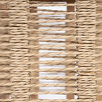 ModernLuxe Set di 2 Sedie Club da Patio in Legno di Acacia, Poltrone in Corda Intrecciata a Mano con Cuscini Beige per Giardino e Bordo Piscina, Finitura Teak