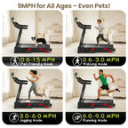 Home Fitness Treadmill with Quiet Motor, Incline, 0.69 MPH Speed, 330 lb Capacity, LED Display & Programs