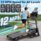 Tapis Roulant Domestico con Motore Brushless da 5,0 CV, Capacità 180 kg, Inclinazione Automatica 0-20% e Connettività App