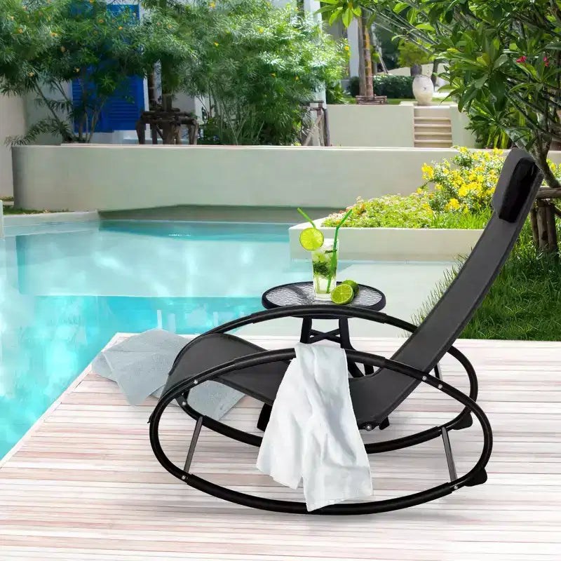 Sedia a sdraio reclinabile da esterno Zero Gravity per piscina con cuscino rimovibile