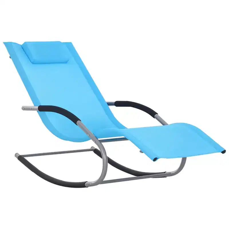 Zero Gravity Chaise Rocker Patio Lounge Chair Recliner with Detachable Pillow Weather-Resistant Fabric