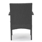 Set of 2 Resin Wicker Dining Chairs with Removable Water-Resistant Cushions, Aluminum Frame, UV-Resistant for Outdoor
