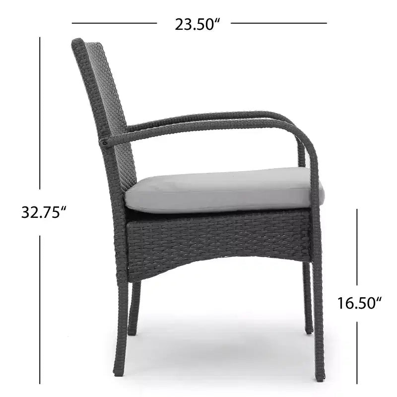 Set of 2 Resin Wicker Dining Chairs with Removable Water-Resistant Cushions, Aluminum Frame, UV-Resistant for Outdoor