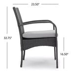 Set of 2 Resin Wicker Dining Chairs with Removable Water-Resistant Cushions, Aluminum Frame, UV-Resistant for Outdoor