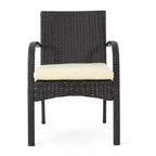 Set of 2 Resin Wicker Dining Chairs with Removable Water-Resistant Cushions, Aluminum Frame, UV-Resistant for Outdoor