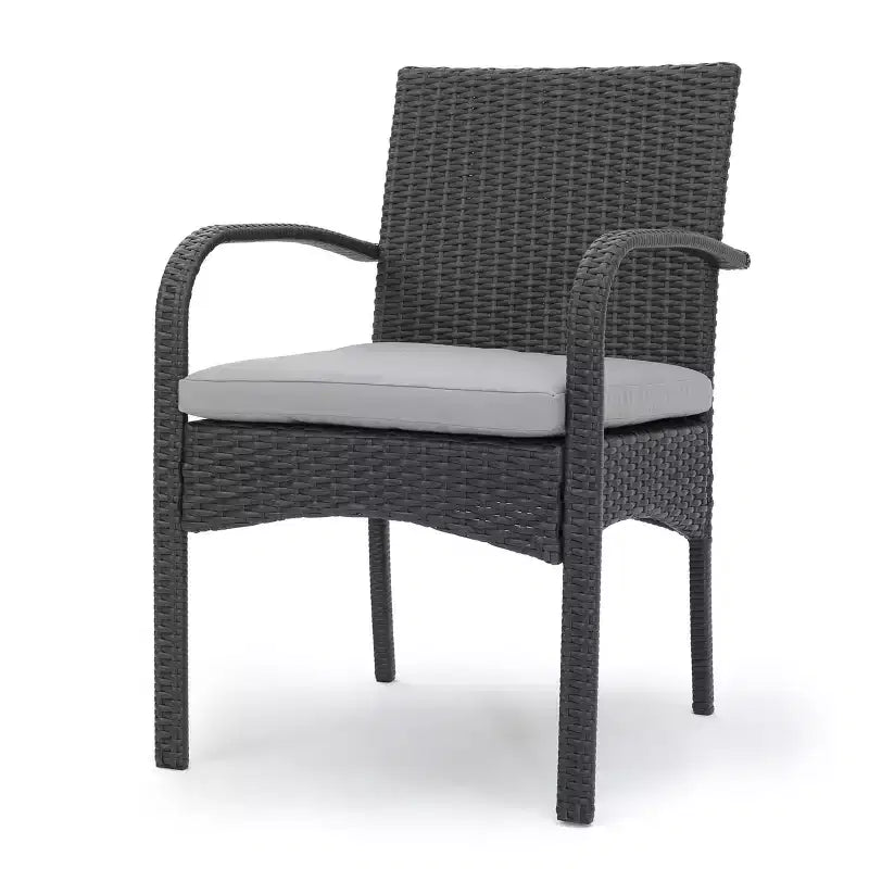 Set of 2 Resin Wicker Dining Chairs with Removable Water-Resistant Cushions, Aluminum Frame, UV-Resistant for Outdoor