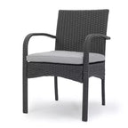Set of 2 Resin Wicker Dining Chairs with Removable Water-Resistant Cushions, Aluminum Frame, UV-Resistant for Outdoor