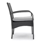Set of 2 Resin Wicker Dining Chairs with Removable Water-Resistant Cushions, Aluminum Frame, UV-Resistant for Outdoor