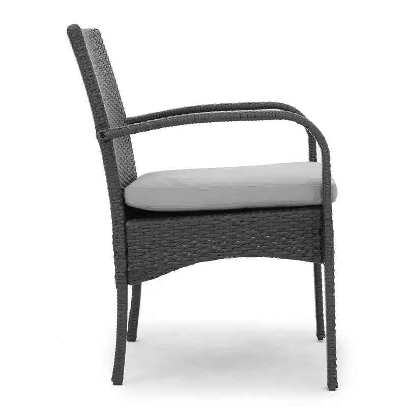 Set of 2 Resin Wicker Dining Chairs with Removable Water-Resistant Cushions, Aluminum Frame, UV-Resistant for Outdoor