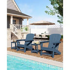 Oversized HDPE Adirondack Patio Chairs Set of 4  380 LB Heavy Duty  Weather Resistant Poly Lumber, Ideal for Deck, Pool, Porch, Fire Pit