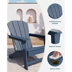 Oversized HDPE Adirondack Patio Chairs Set of 4  380 LB Heavy Duty  Weather Resistant Poly Lumber, Ideal for Deck, Pool, Porch, Fire Pit