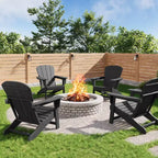 Oversized HDPE Adirondack Patio Chairs Set of 4  380 LB Heavy Duty  Weather Resistant Poly Lumber, Ideal for Deck, Pool, Porch, Fire Pit