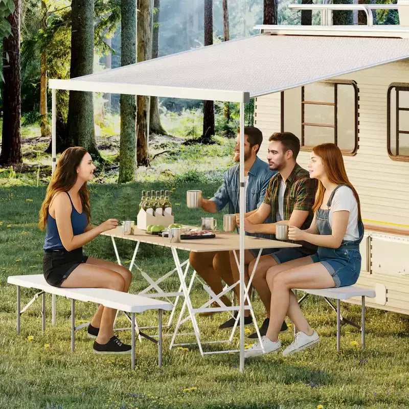 6 FT HDPE Folding Bench 2 Pack, Portable Camping Dining Seat, Metal Frame, Multipurpose for Indoor/Outdoor Party Patio