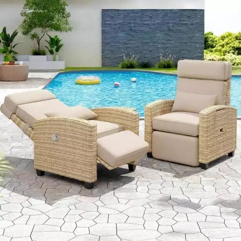 Acekool PE Rattan Bar Stool Chair with Cushion, Iron Frame Indoor Seating, for Kitchen Island Bar Counter, Gray White Rattan