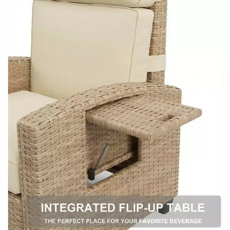 Acekool PE Rattan Bar Stool Chair with Cushion, Iron Frame Indoor Seating, for Kitchen Island Bar Counter, Gray White Rattan