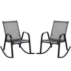 Costway 2pcs Patio Rocking Chair Heavy-Duty Metal Rocker Outdoor Anti-Slip Gray