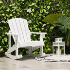 Costway 4PCS Kid Adirondack Rocking Chair Outdoor Solid Wood Slatted seat Backrest