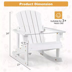 Costway 4PCS Kid Adirondack Rocking Chair Outdoor Solid Wood Slatted seat Backrest