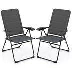 Costway 4PCS Patio Folding Chairs Back Adjustable Reclining Padded Garden Furniture