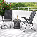 Costway 4PCS Patio Folding Chairs Back Adjustable Reclining Padded Garden Furniture