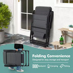 Costway 4PCS Patio Folding Chairs Back Adjustable Reclining Padded Garden Furniture