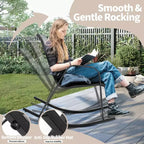 Costway 4pcs Patio Rocking Chair Heavy-Duty Metal Rocker Outdoor Anti-Slip Gray