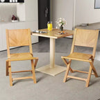 Costway Set di 4 Sedie Pieghevoli da Giardino con Schienale Inclinato in Legno Teak per Esterni