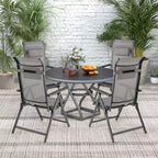 Costway Folding Patio Chairs Set of 2 Lounge Chairs w/ 10-Level Adjustable Backrests