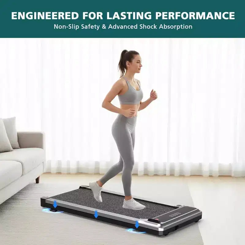 Tapis Roulant NAYSAYE Walking Pad Compatto Silenzioso Portatile Sotto la Scrivania per l'Esercizio a Casa e in Ufficio, Argento, 42.2*19.2*3.58