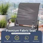 Costway Porch Gliders Set of 2/4 with Reclined High Back Breathable Mesh Fabric Metal Frame Beige/Gray