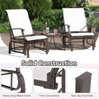Costway Porch Gliders Set of 2/4 with Reclined High Back Breathable Mesh Fabric Metal Frame Beige/Gray