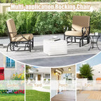 Costway Patio Rocking Chair with Cushion Heavy-Duty Metal Frame Smooth Glider Outdoor