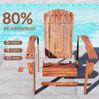 Sedia Adirondack in legno oversize con portabibite integrato, marrone