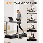 4-in-1 Foldable Walking Pad with Handle, 14% Incline Under-Desk Treadmill for Home, 2.5 HP Quiet Brushless Motor