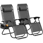 Weightless Chairs,Living Room Chairs for Outdoor Patio Last Intervention with Pillow and Cup Tray,Adjustable Reclining Chair,Portable Folding Chair