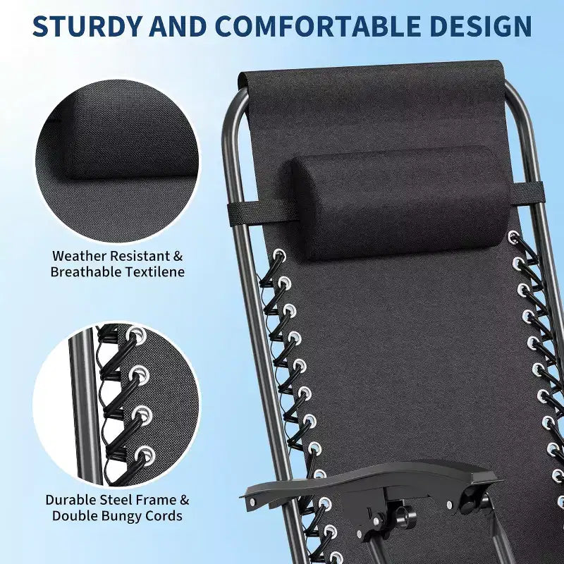 Weightless Chairs,Living Room Chairs for Outdoor Patio Last Intervention with Pillow and Cup Tray,Adjustable Reclining Chair,Portable Folding Chair
