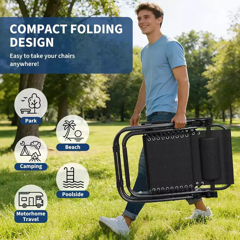 Weightless Chairs,Living Room Chairs for Outdoor Patio Last Intervention with Pillow and Cup Tray,Adjustable Reclining Chair,Portable Folding Chair