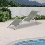 Rust-Resistant Aluminum 3 Piece Patio Lounge Chair Set, 2 Outdoor Reclining Loungers & 1 Side Table, Stackable Space-Saving for Poolside, Garden