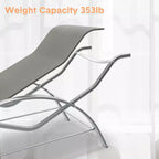 Rust-Resistant Aluminum 3 Piece Patio Lounge Chair Set, 2 Outdoor Reclining Loungers & 1 Side Table, Stackable Space-Saving for Poolside, Garden