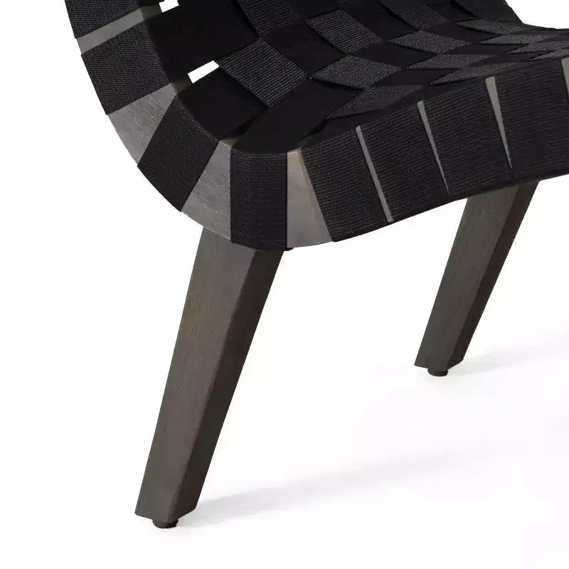 ModernLuxe Sedie a Sdraio da Esterno in Legno di Acacia, Poltrona da Giardino con Intreccio in Corda e Contorno Ergonomico Incassato - Set da 2