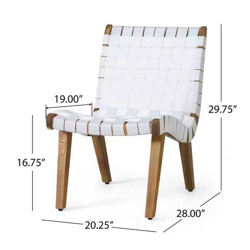 ModernLuxe Sedie a Sdraio da Esterno in Legno di Acacia, Poltrona da Giardino con Intreccio in Corda e Contorno Ergonomico Incassato - Set da 2