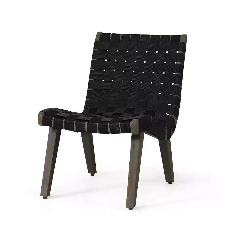 ModernLuxe Sedie a Sdraio da Esterno in Legno di Acacia, Poltrona da Giardino con Intreccio in Corda e Contorno Ergonomico Incassato - Set da 2