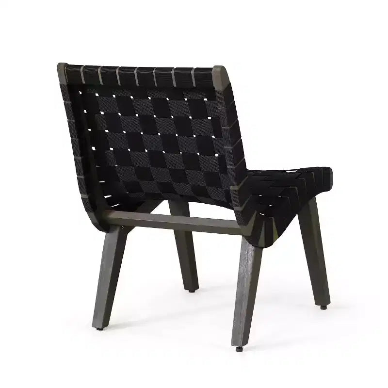 ModernLuxe Sedie a Sdraio da Esterno in Legno di Acacia, Poltrona da Giardino con Intreccio in Corda e Contorno Ergonomico Incassato - Set da 2