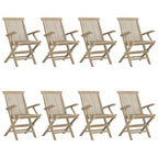 vidaXL Folding Garden Chair Set of 4 Solid teak wood Standard