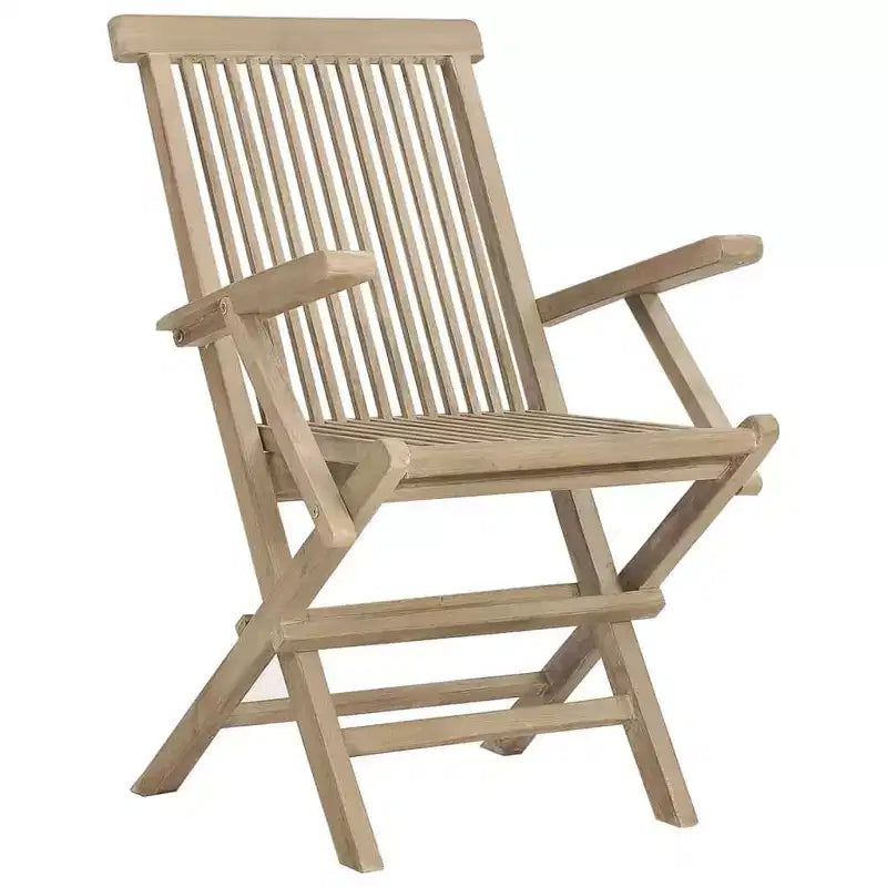 vidaXL Folding Garden Chair Set of 4 Solid teak wood Standard